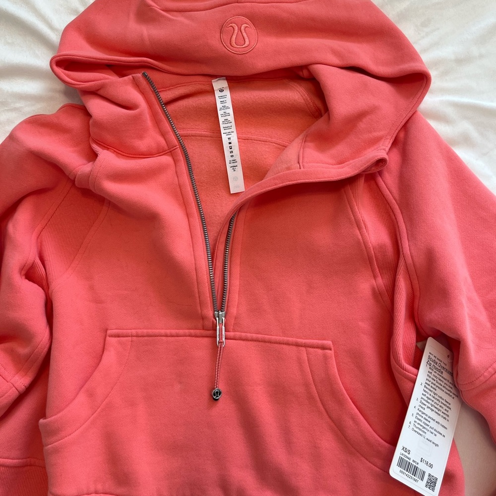 Lululemon Scuba oversized half zip XS/S in raspberry cream